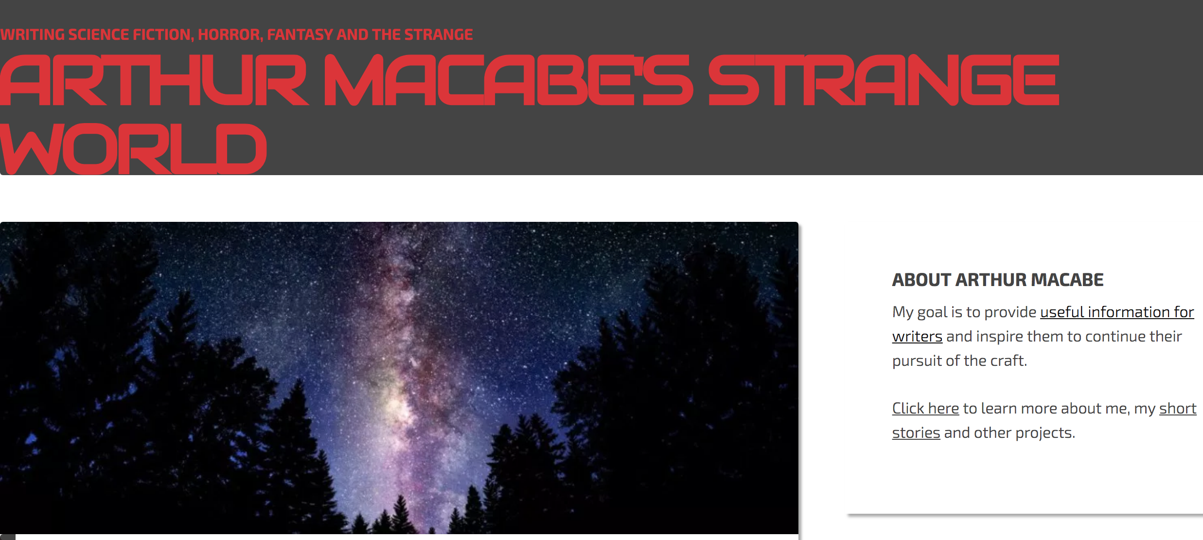 My Interview for Arthur McCabe’s Website!